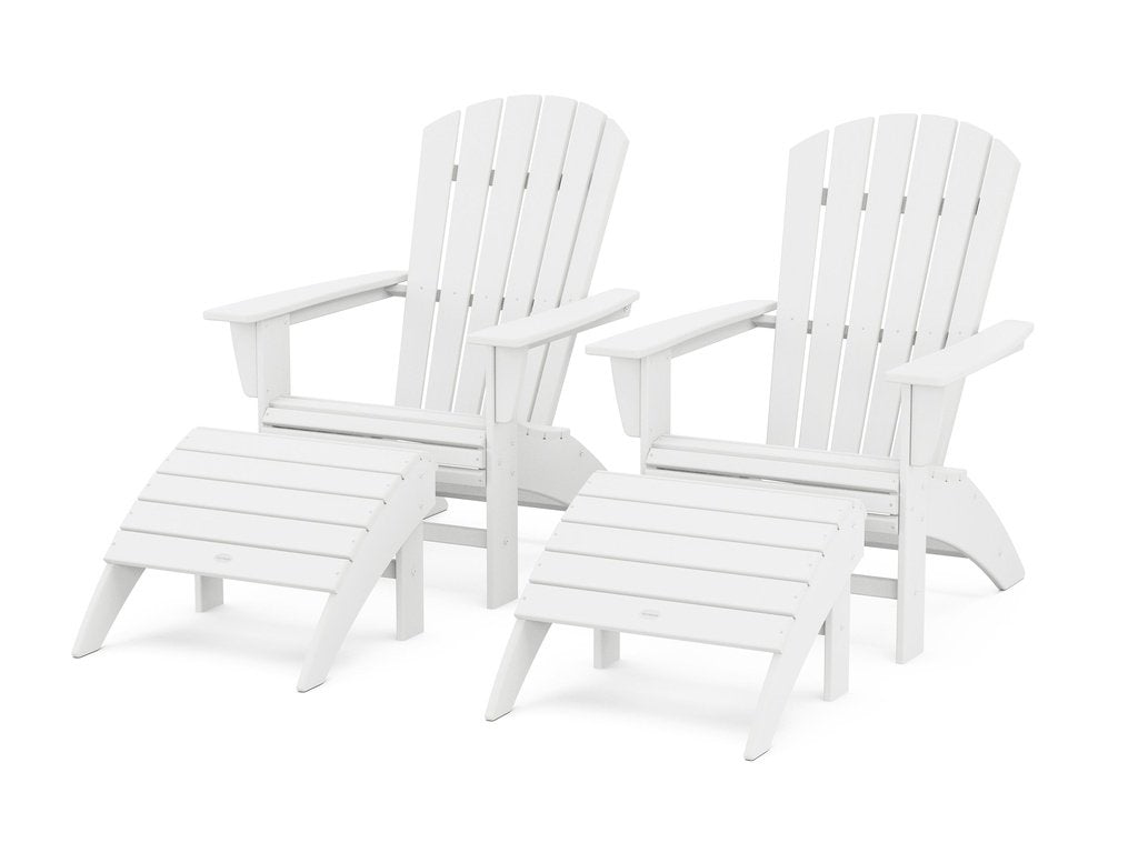 Nautical Curveback Adirondack Chair 4-Piece Set with Ottomans Photo