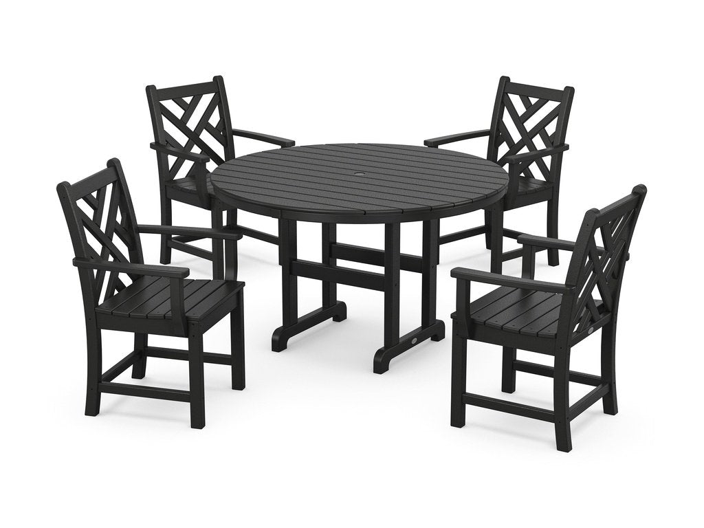 Chippendale 5-Piece Round Farmhouse Dining Set Photo