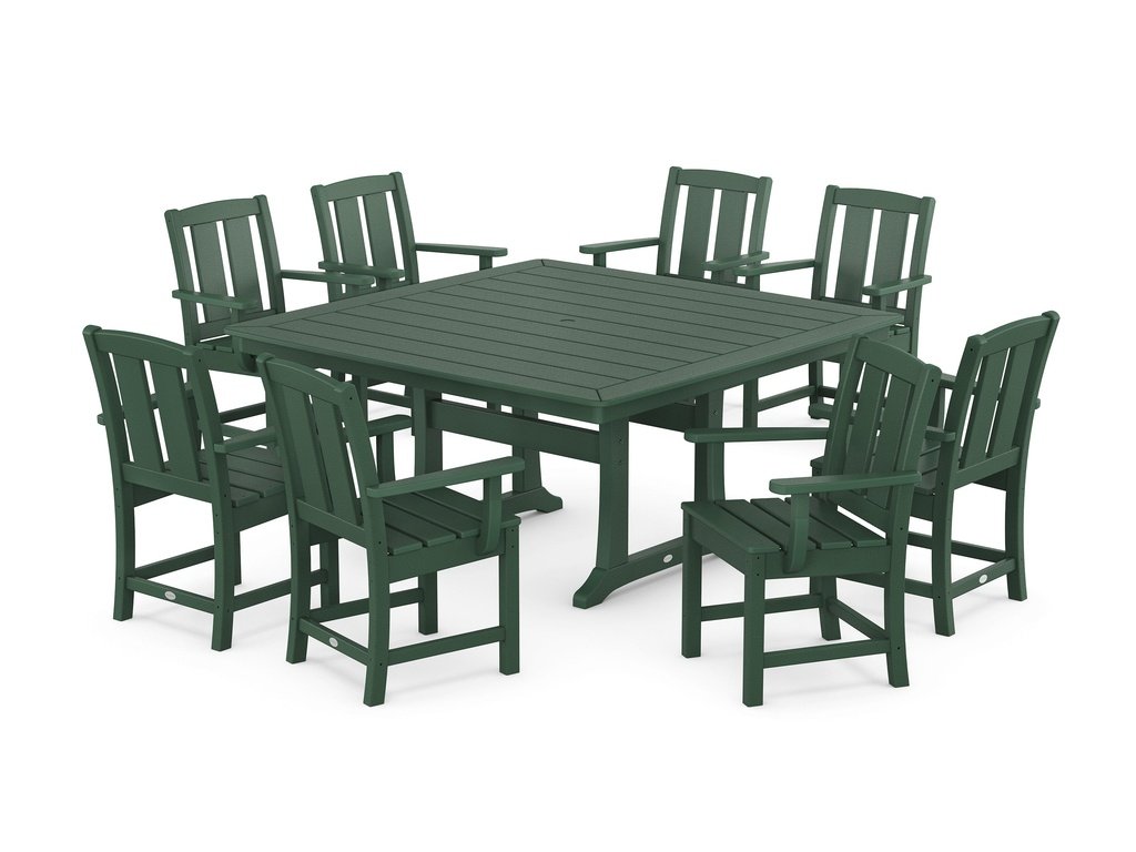 Mission 9-Piece Square Dining Set with Trestle Legs Photo