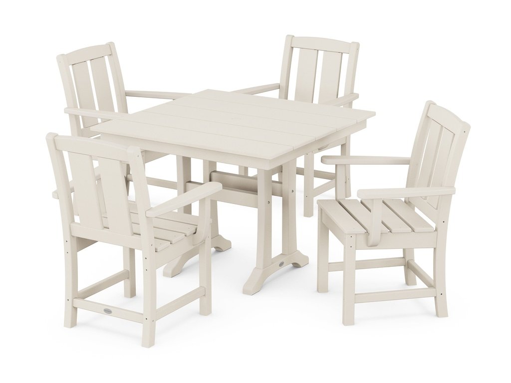 Mission 5-Piece Farmhouse Dining Set with Trestle Legs Photo