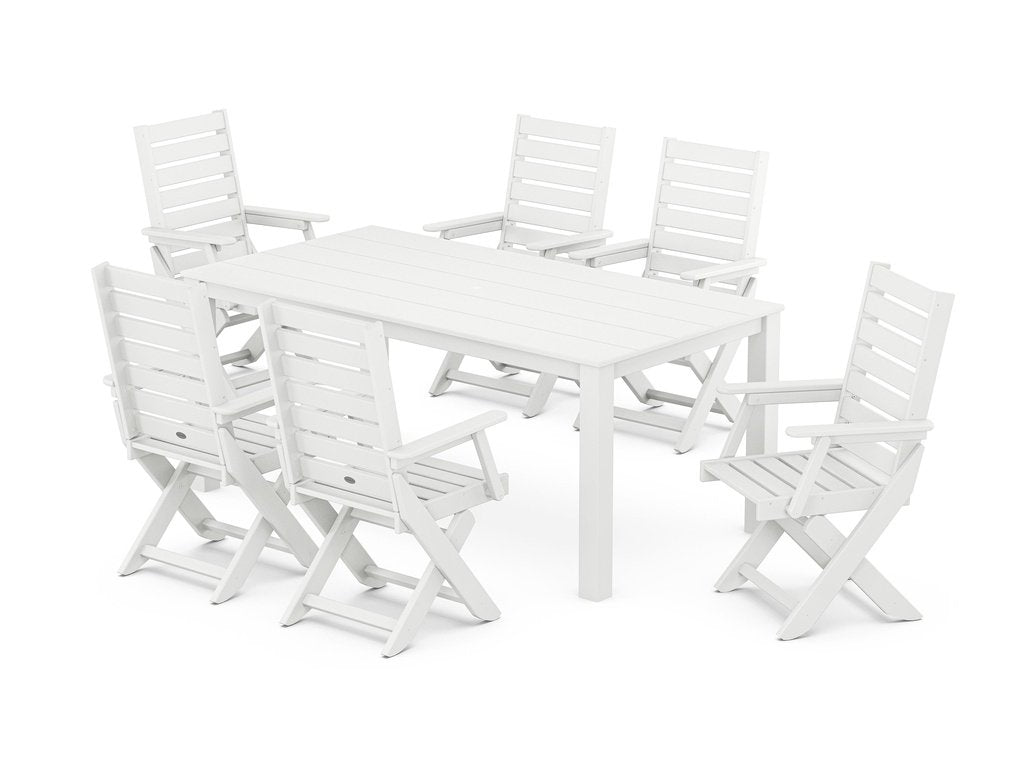 Captain Folding Chair 7-Piece Parsons Dining Set Photo