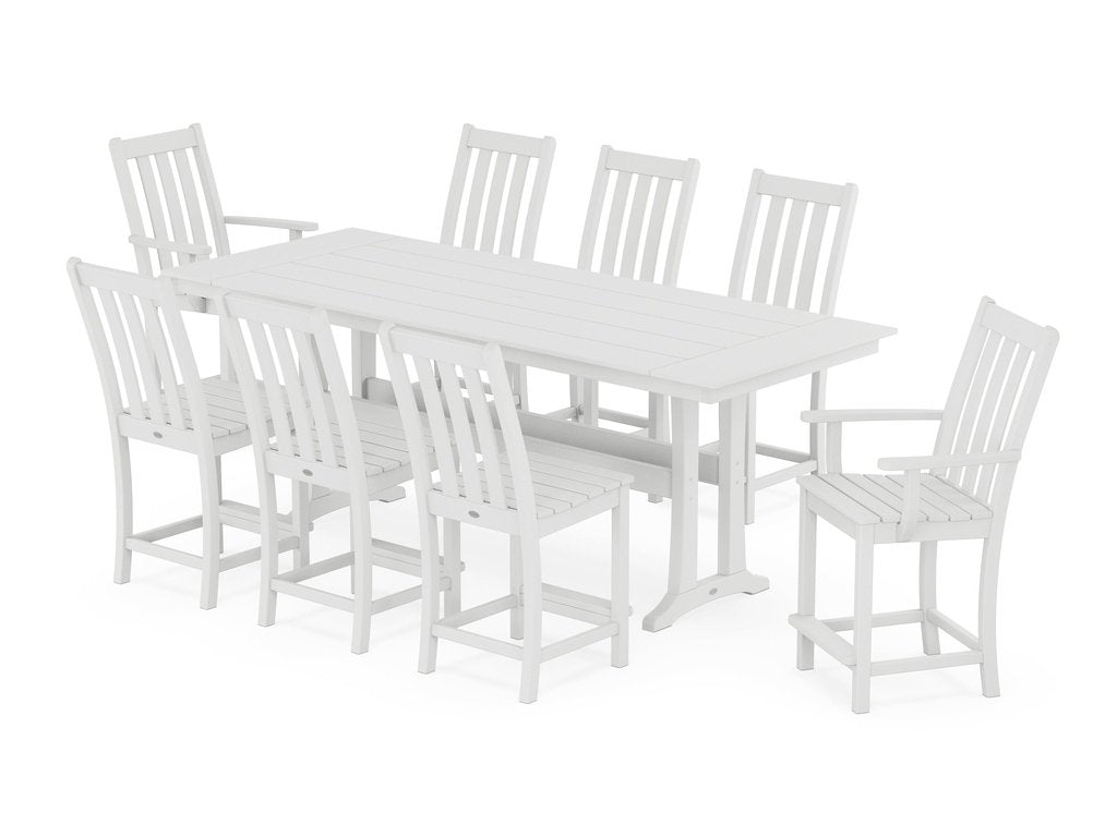 Vineyard 9-Piece Farmhouse Counter Set with Trestle Legs Photo