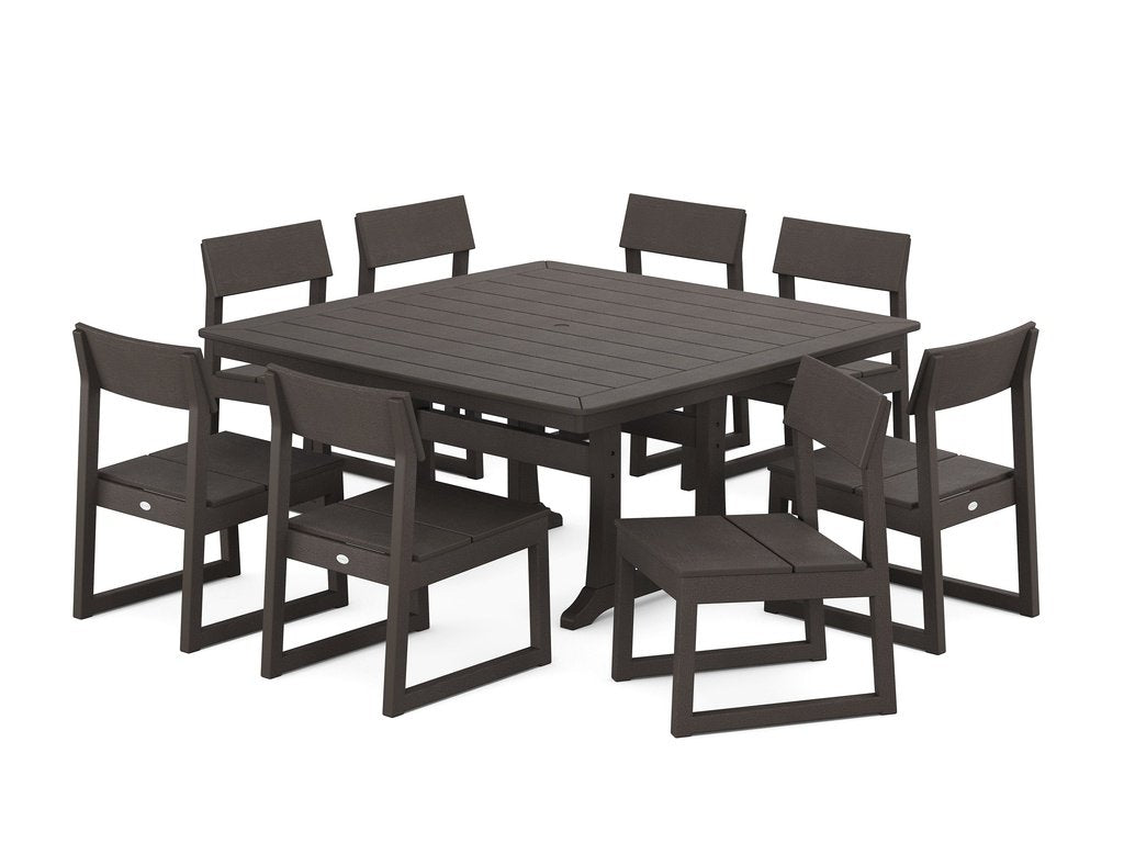 EDGE Side Chair 9-Piece Dining Set with Trestle Legs Photo