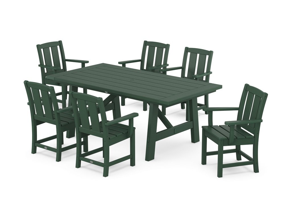 Mission Arm Chair 7-Piece Rustic Farmhouse Dining Set Photo