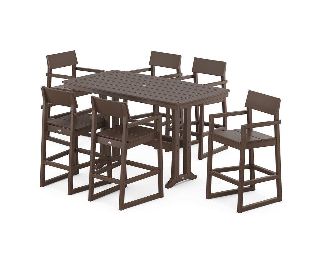 EDGE Arm Chair 7-Piece Bar Set with Trestle Legs Photo