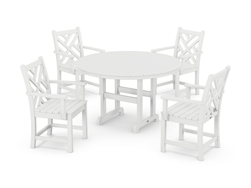 Chippendale 5-Piece Round Farmhouse Dining Set Photo