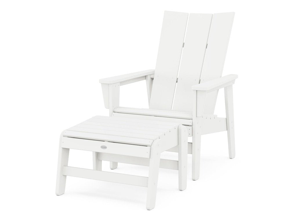 Modern Grand Upright Adirondack Chair with Ottoman Photo