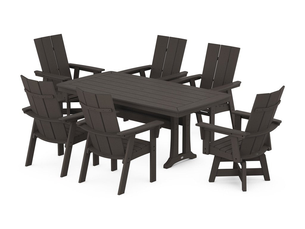 Modern Adirondack 7-Piece Dining Set with Trestle Legs Photo