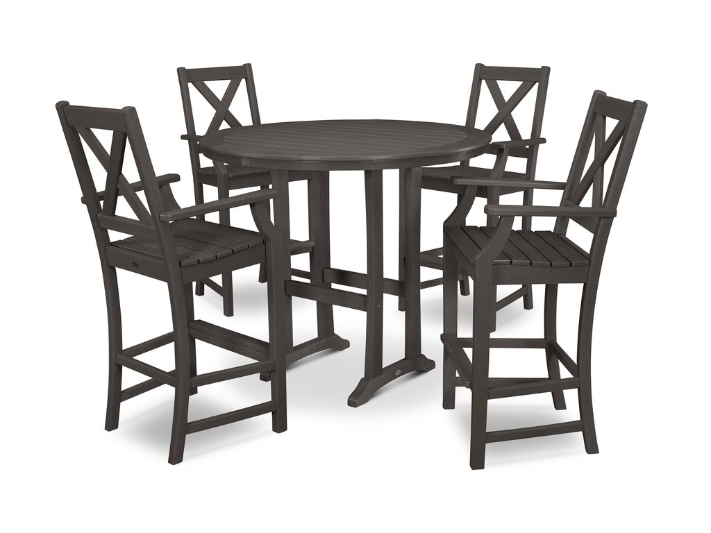 Braxton 5-Piece Nautical Trestle Arm Chair Bar Set Photo