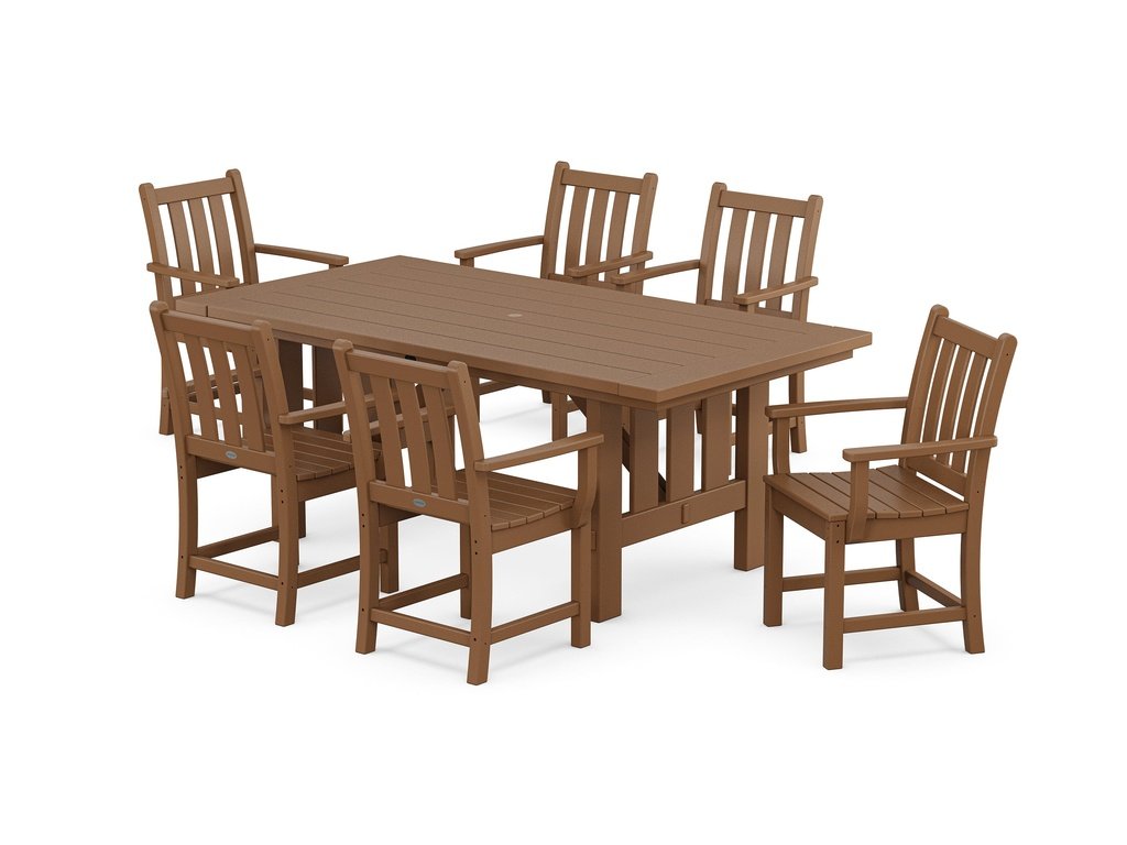 Traditional Garden Arm Chair 7-Piece Mission Dining Set Photo