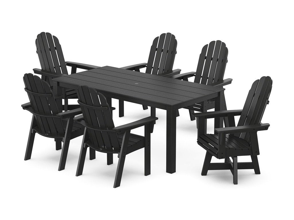 Vineyard Curveback Adirondack 7-Piece Parsons Swivel Dining Set Photo