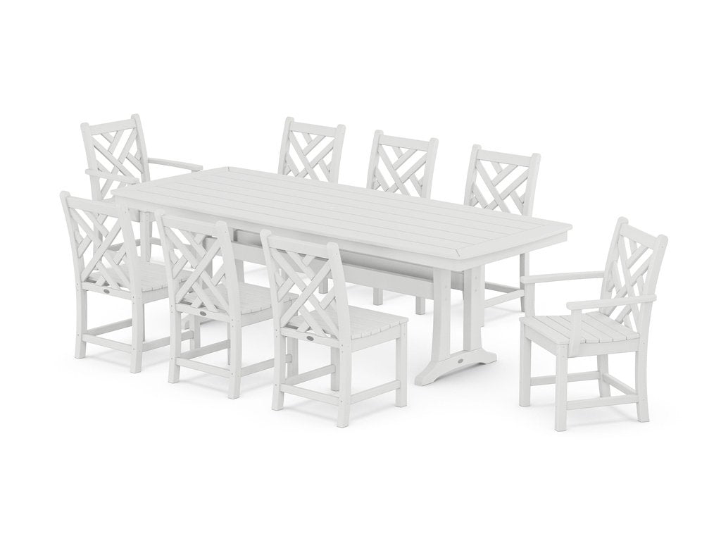 Chippendale 9-Piece Dining Set with Trestle Legs Photo