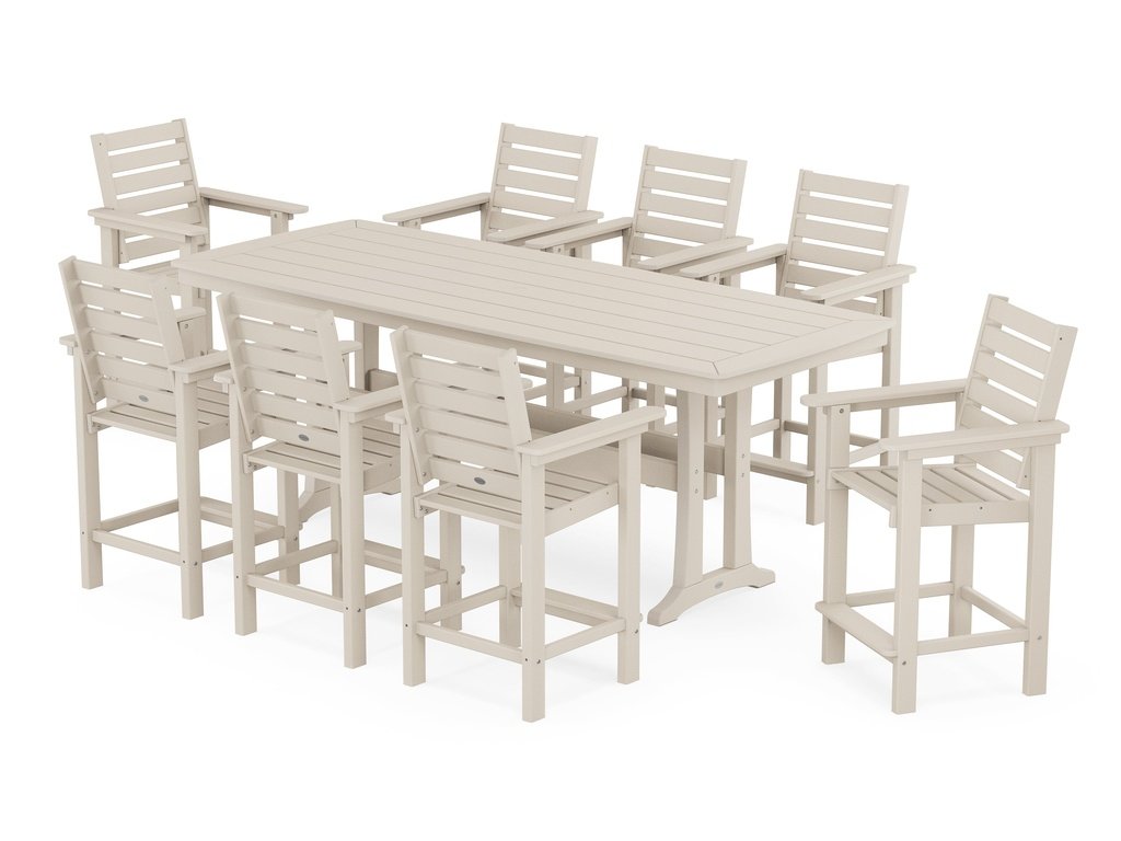 Captain 9-Piece Counter Set with Trestle Legs Photo