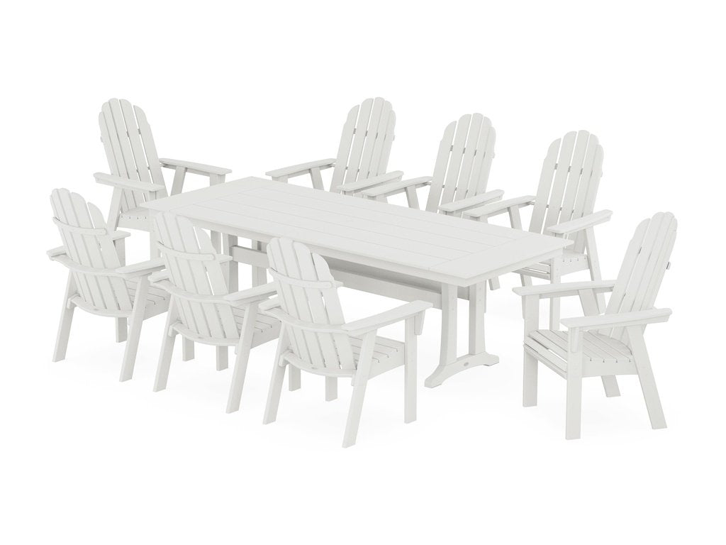 Vineyard 9-Piece Curveback Adirondack Farmhouse Dining Set with Trestle Legs Photo