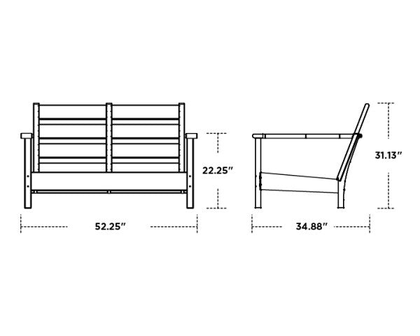 Harbour Deep Seating Loveseat | Natural Finish - Retreat Home Furniture