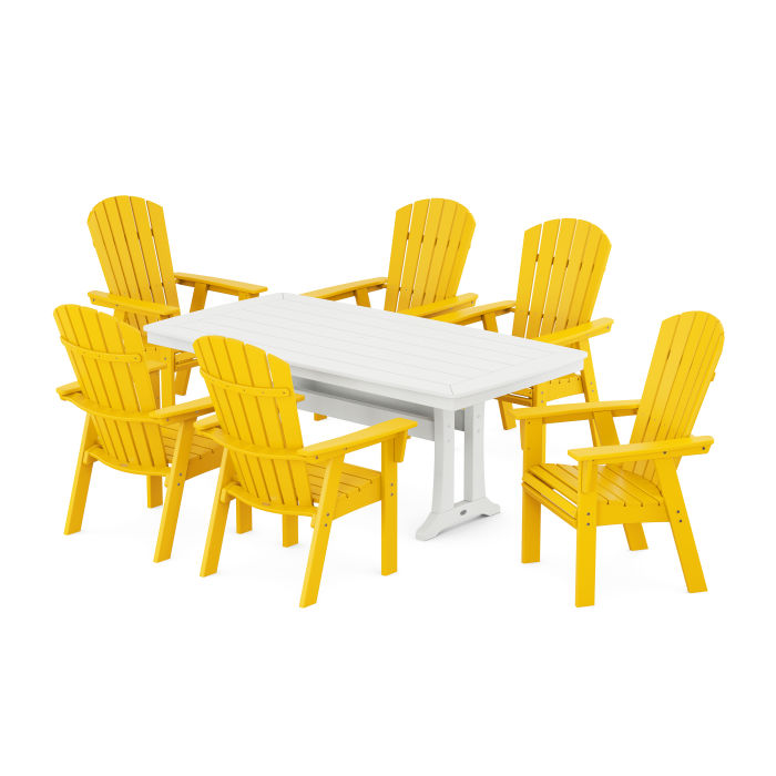 Nautical Curveback Adirondack 7-Piece Dining Set with Trestle Legs - Retreat Home Furniture