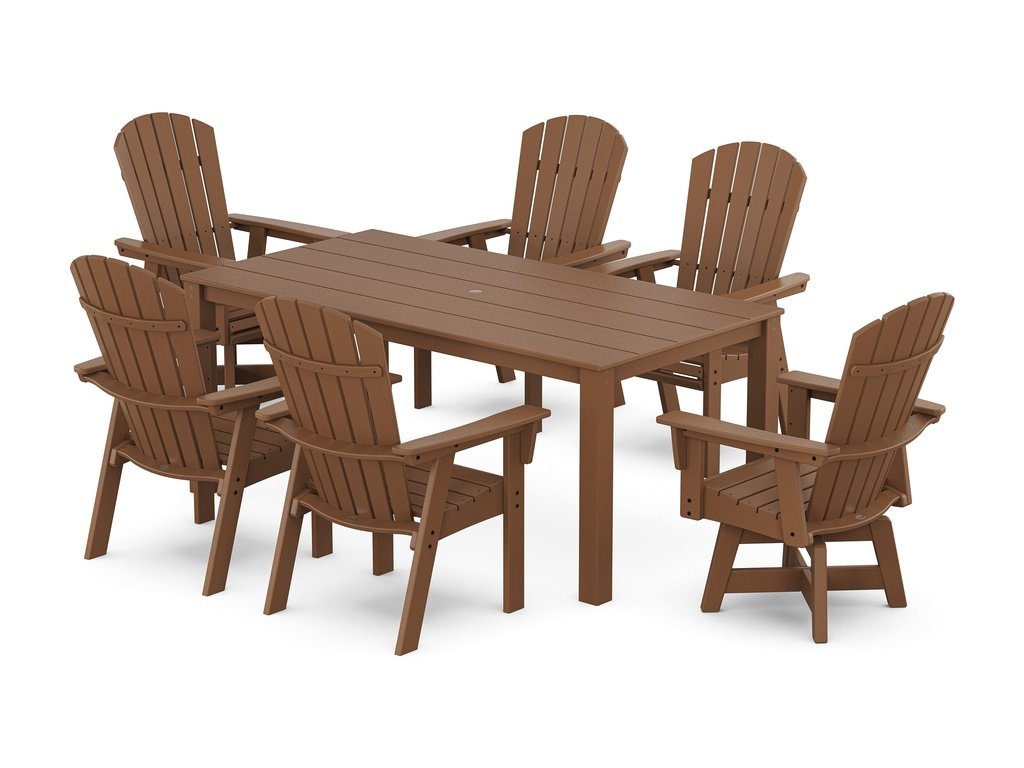 Nautical Curveback Adirondack Swivel 7-Piece Parsons Dining Set Photo