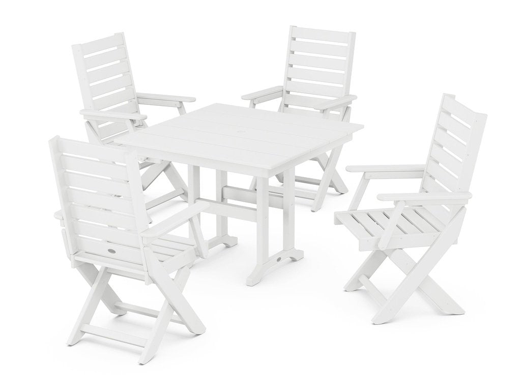 Captain Folding Chair 5-Piece Farmhouse Dining Set Photo