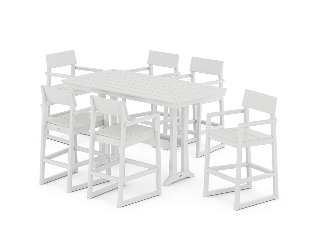 EDGE Arm Chair 7-Piece Bar Set with Trestle Legs Photo