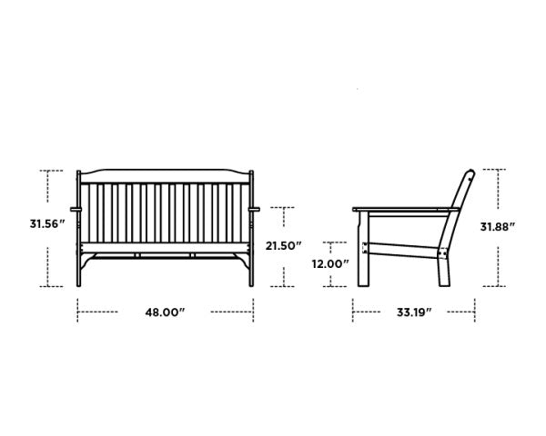 Vineyard Deep Seating Loveseat | Natural Finish - Retreat Home Furniture