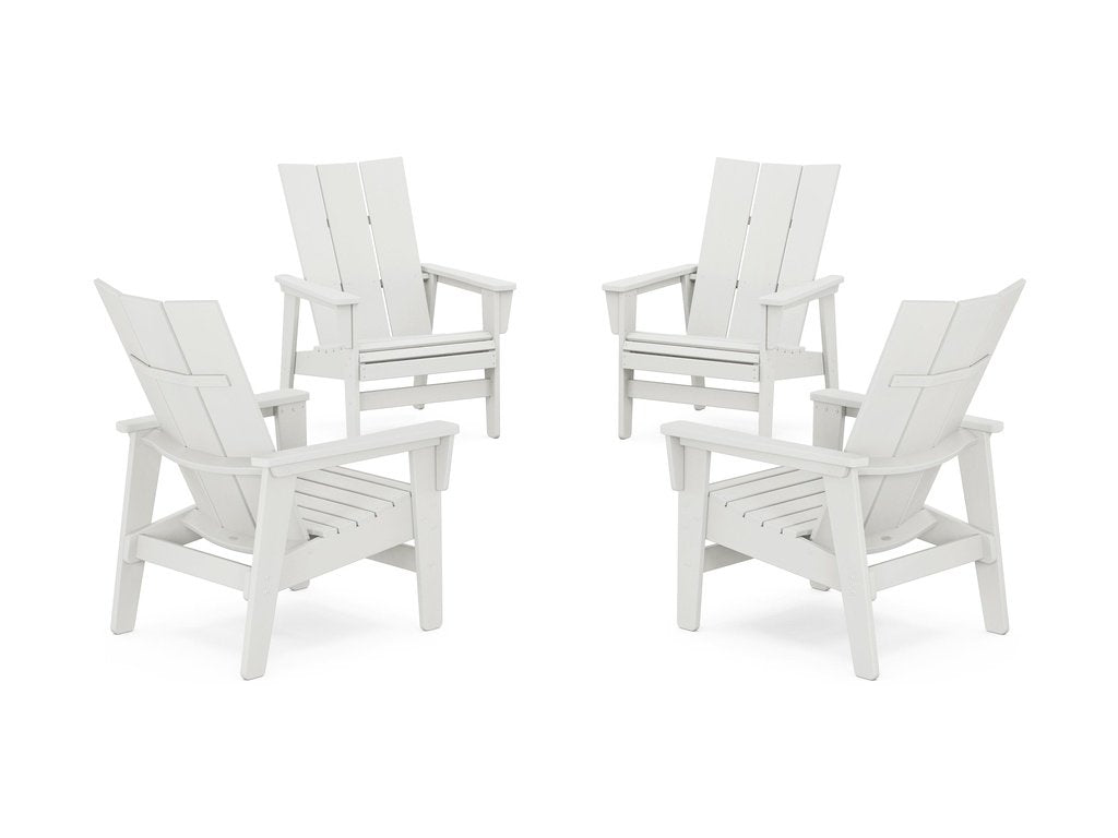 4-Piece Modern Grand Upright Adirondack Chair Conversation Set Photo