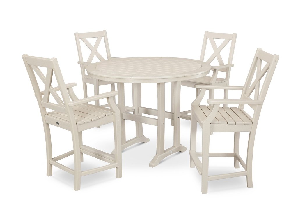 Braxton 5-Piece Nautical Trestle Arm Chair Counter Set Photo