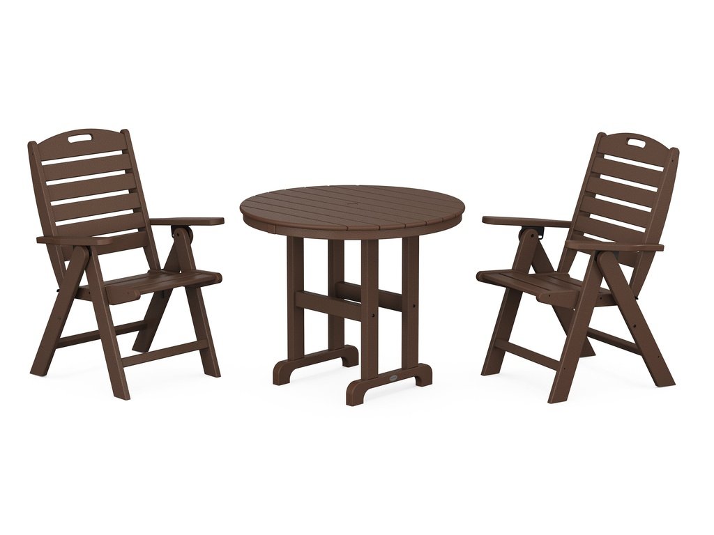 Nautical Folding Highback Chair 3-Piece Round Dining Set Photo