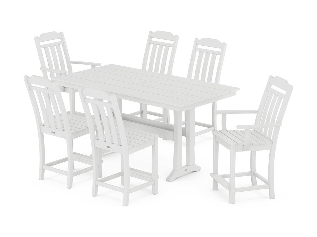 Country Living 7-Piece Farmhouse Counter Set with Trestle Legs Photo