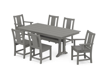 Prairie 7-Piece Farmhouse Dining Set with Trestle Legs Photo