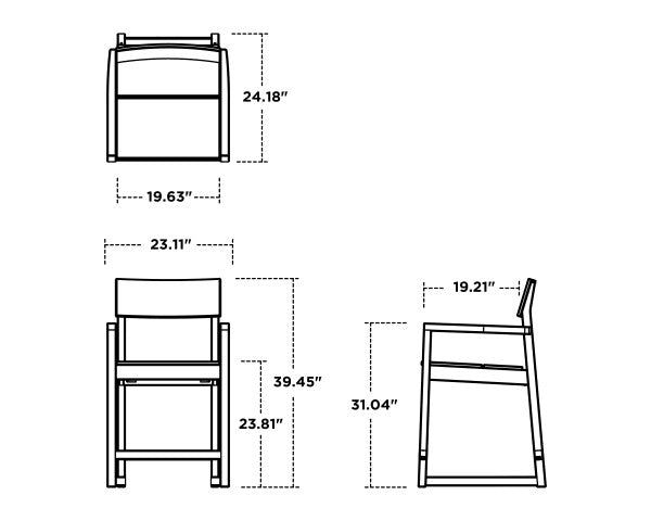 EDGE Counter Arm Chair | Natural Finish - Retreat Home Furniture