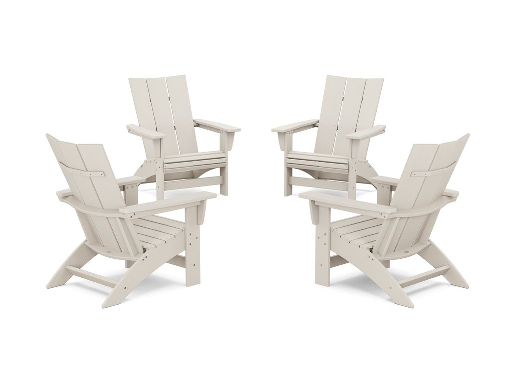 4-Piece Modern Grand Adirondack Chair Conversation Set Photo