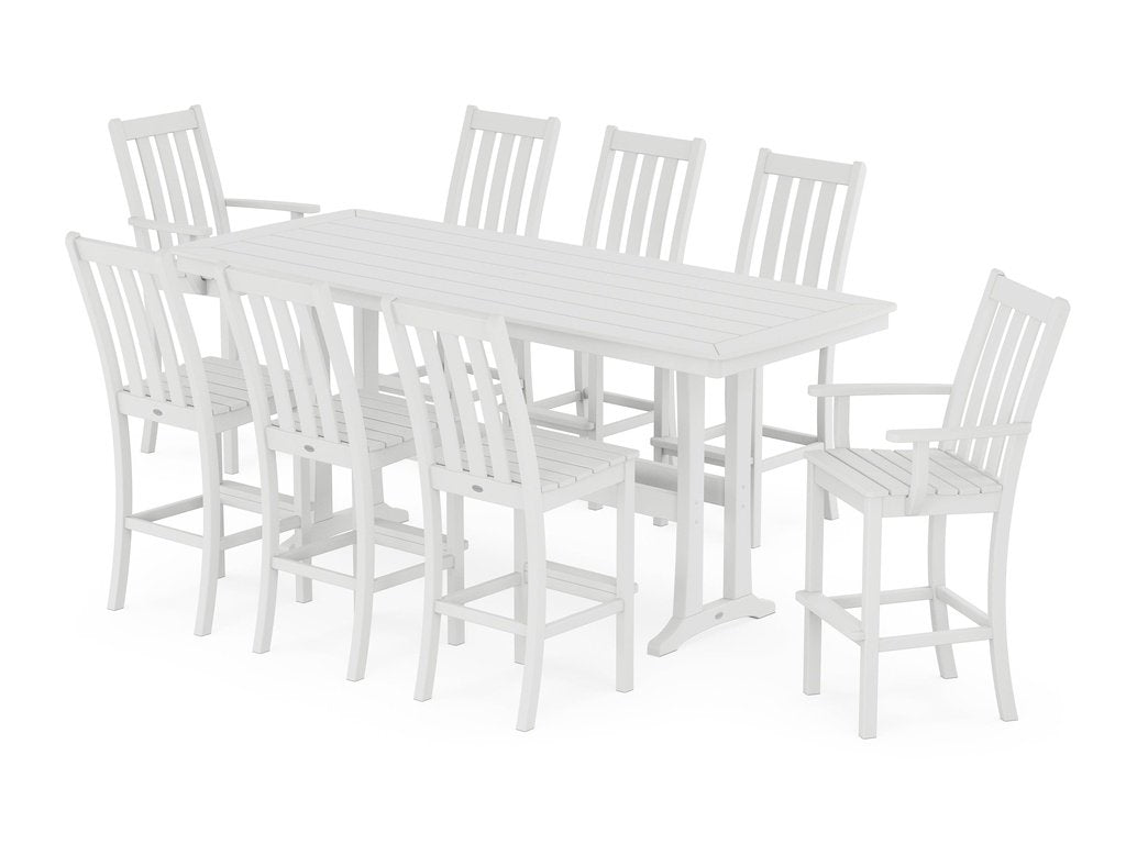 Vineyard 9-Piece Bar Set with Trestle Legs Photo