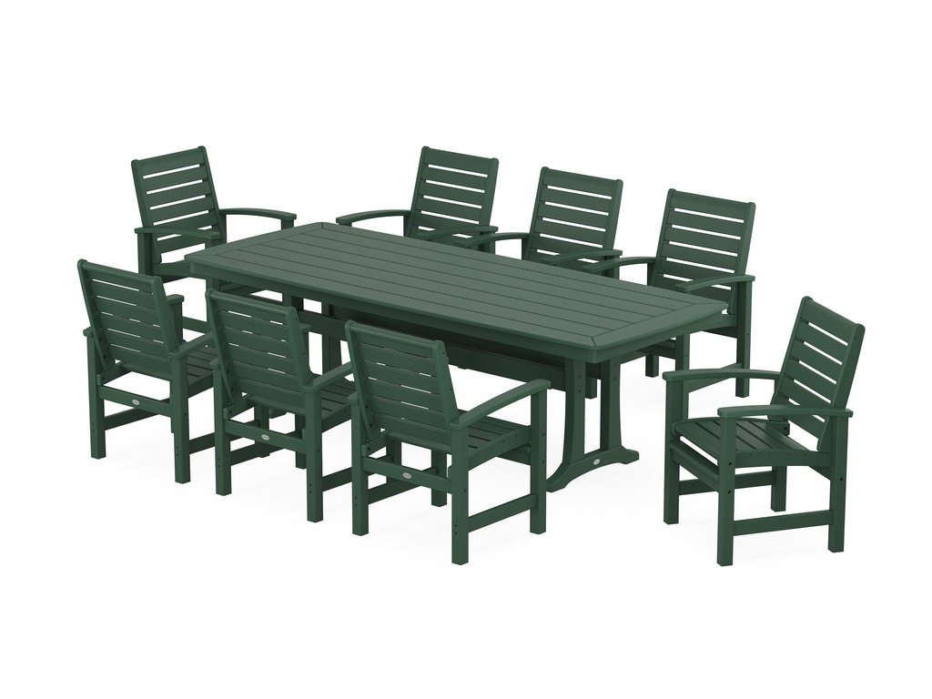 Signature 9-Piece Dining Set with Trestle Legs Photo