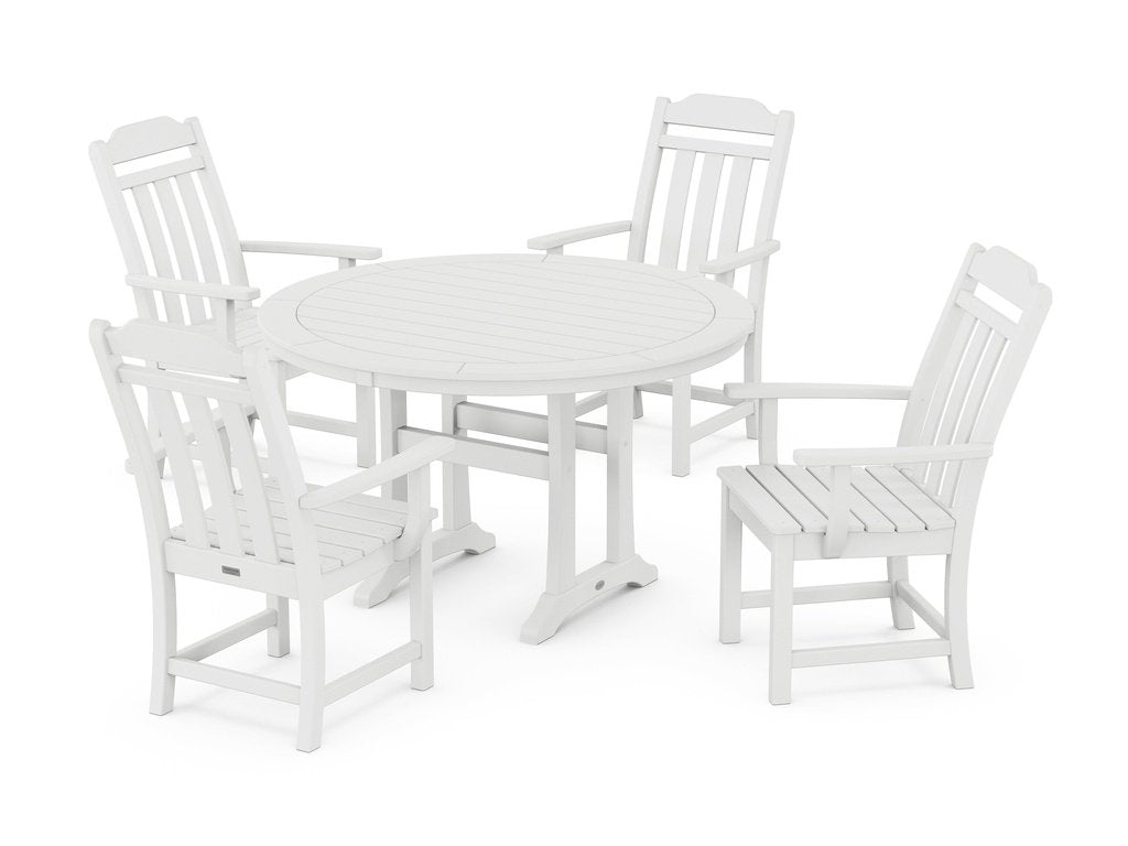 Country Living 5-Piece Round Dining Set with Trestle Legs Photo