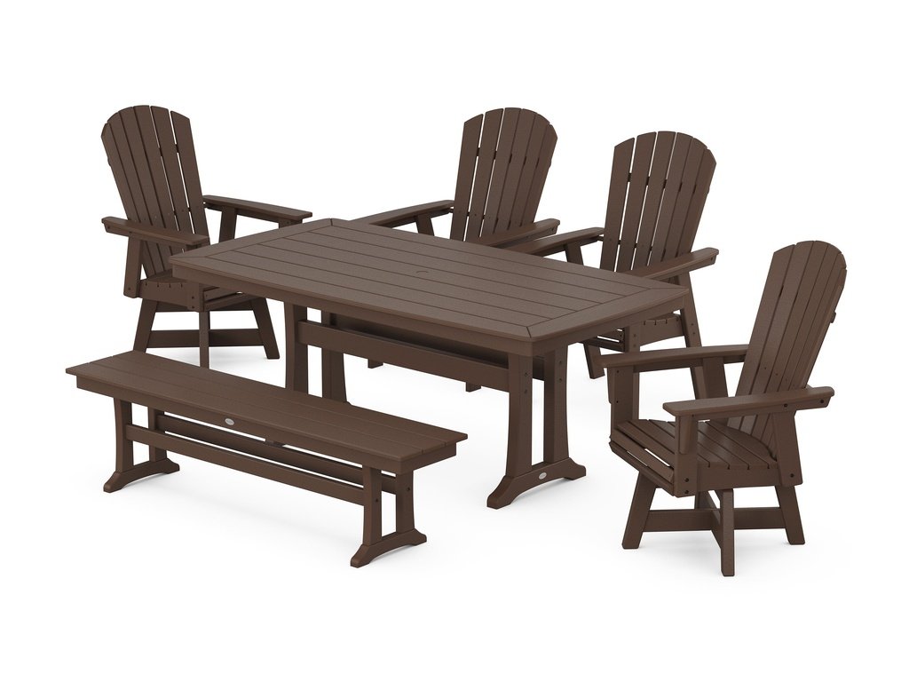 Nautical Adirondack Swivel 6-Piece Dining Set with Trestle Legs Photo