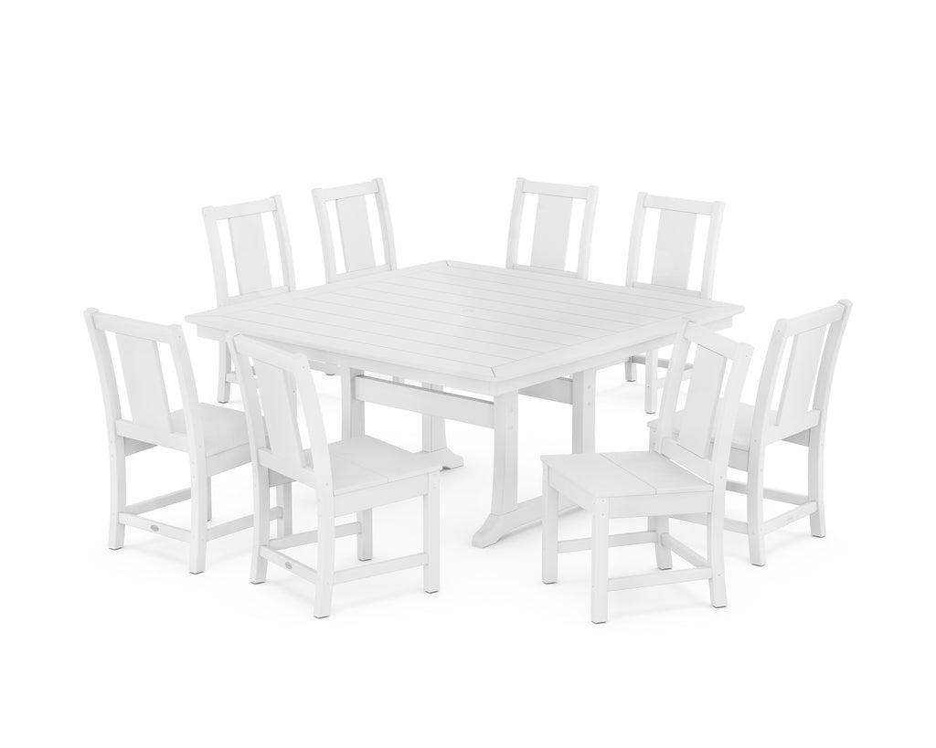 Prairie Side Chair 9-Piece Square Dining Set with Trestle Legs Photo