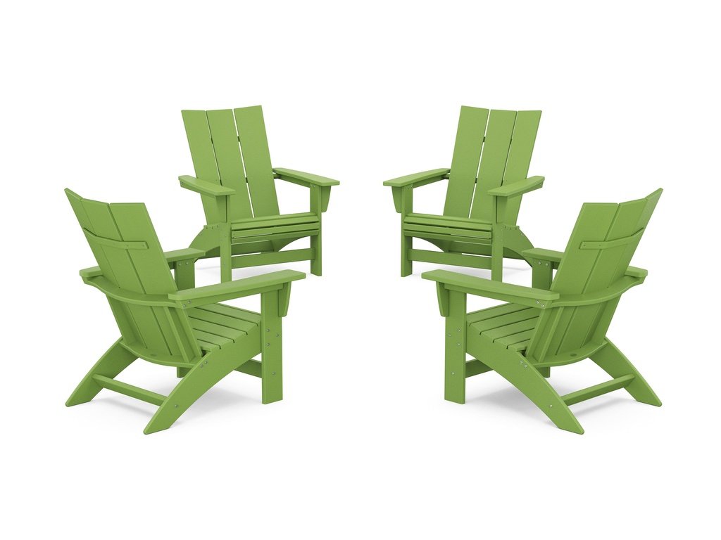 4-Piece Modern Grand Adirondack Chair Conversation Set Photo