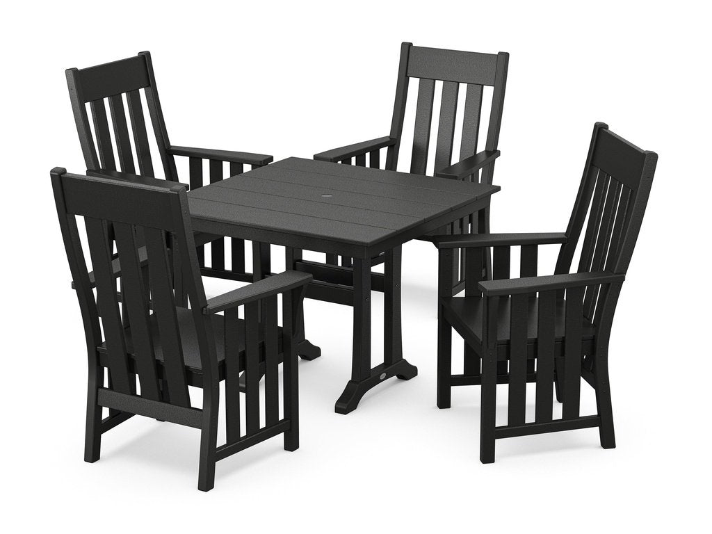 Acadia 5-Piece Farmhouse Dining Set with Trestle Legs Photo