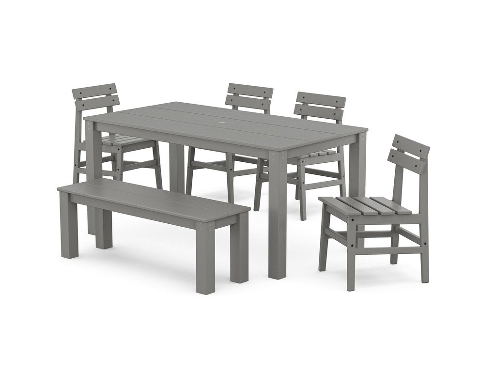 Modern Studio Plaza Chair 6-Piece Parsons Dining Set with Bench Photo