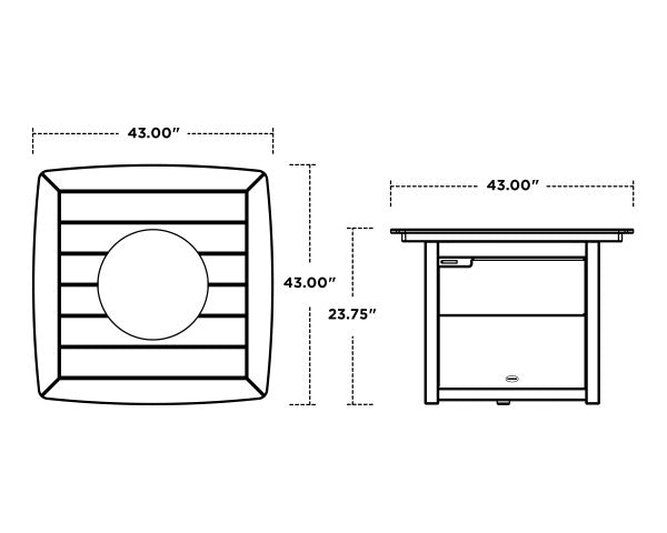 Nautical 42" Fire Pit Table | Natural Finish - Retreat Home Furniture