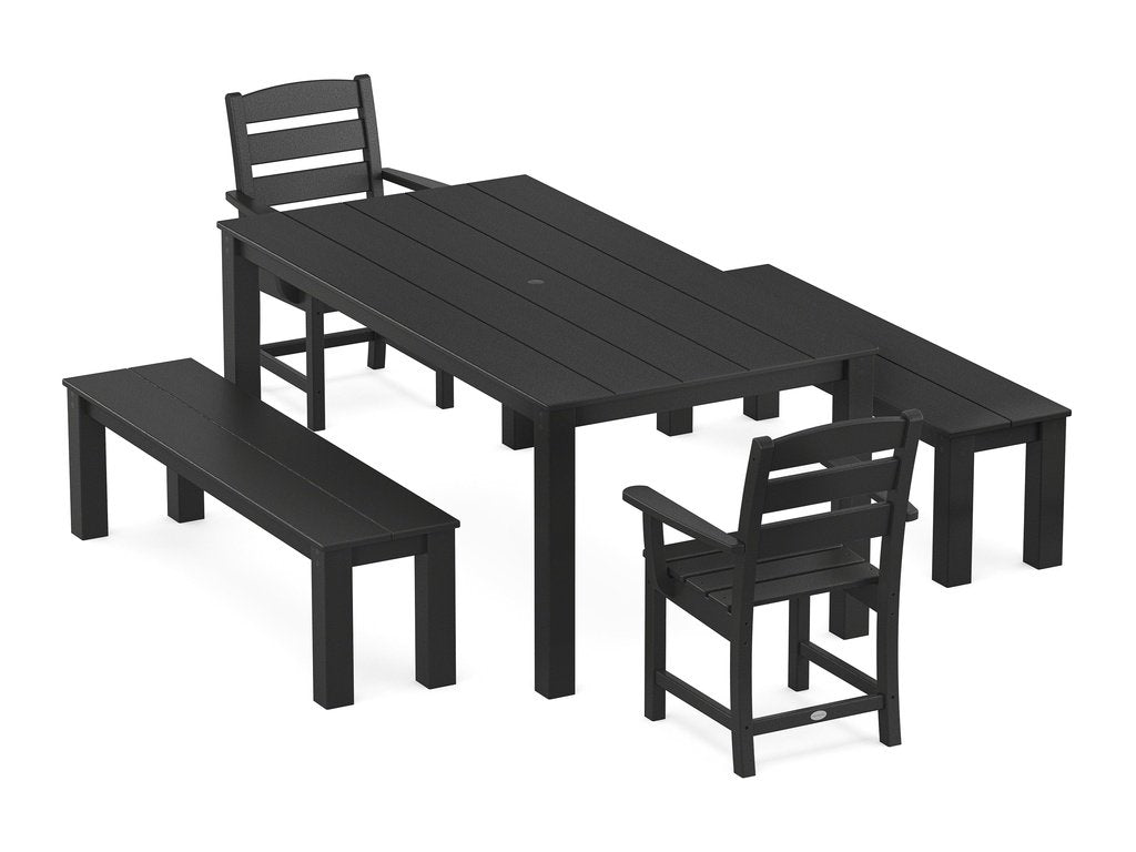 Lakeside 5-Piece Parsons Dining Set with Benches Photo