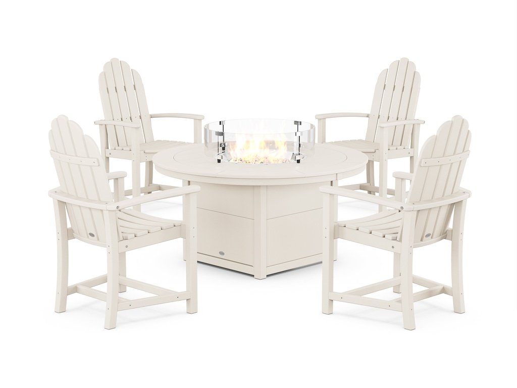 Classic 4-Piece Upright Adirondack Conversation Set with Fire Pit Table Photo