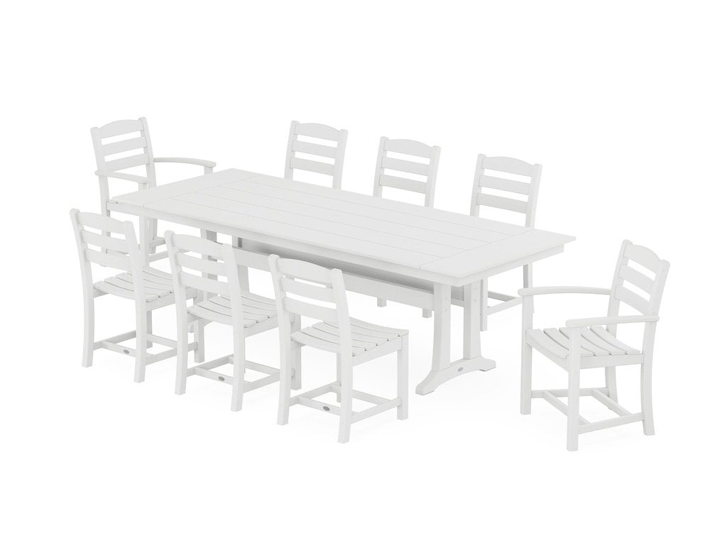 La Casa Café 9-Piece Farmhouse Dining Set with Trestle Legs Photo