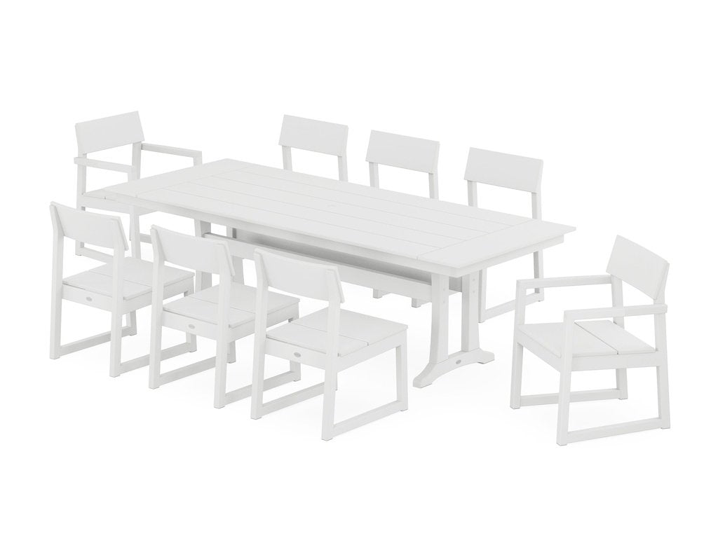 EDGE 9-Piece Farmhouse Dining Set with Trestle Legs Photo