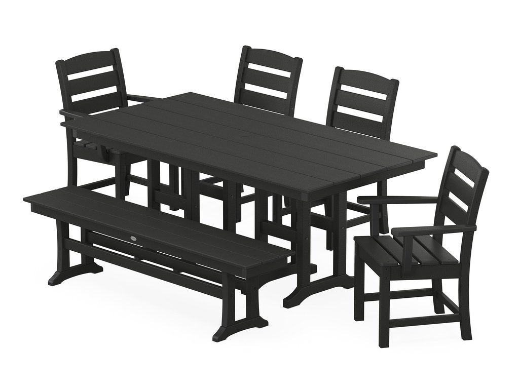 Lakeside 6-Piece Farmhouse Dining Set with Bench Photo