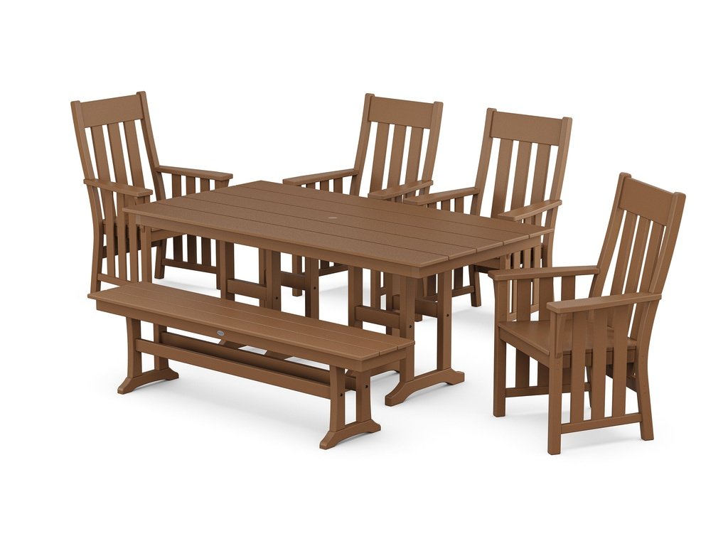 Acadia 6-Piece Farmhouse Dining Set with Bench Photo