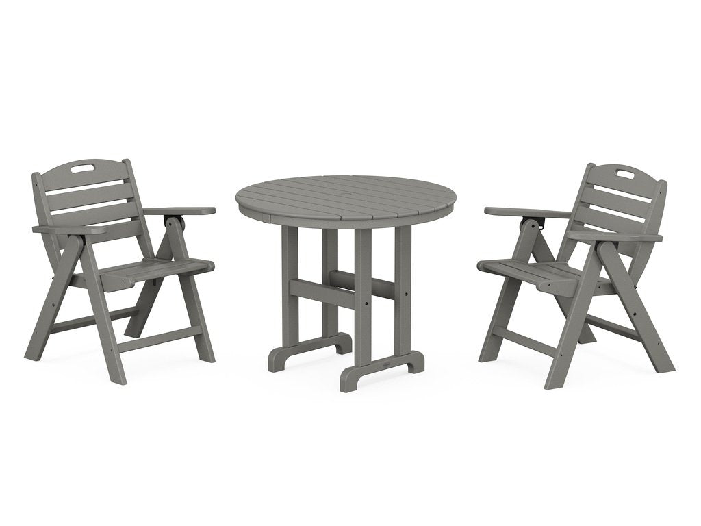 Nautical Folding Lowback Chair 3-Piece Round Dining Set Photo