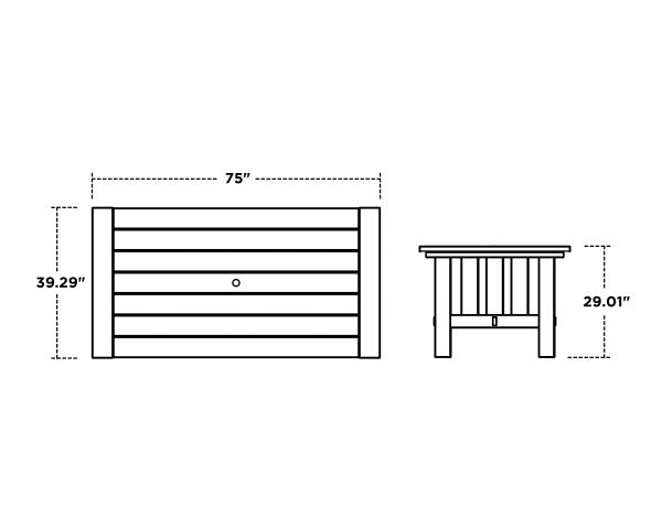 Mission 39" x 75" Dining Table | Natural Finish - Retreat Home Furniture