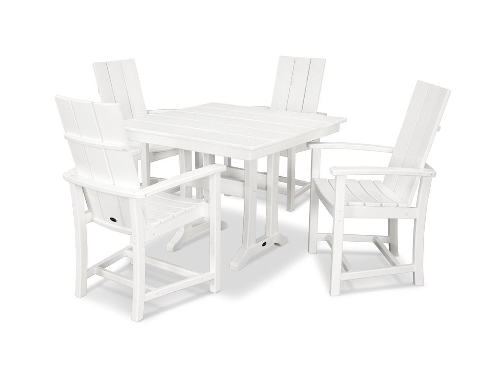 Modern Adirondack 5-Piece Farmhouse Trestle Dining Set Photo