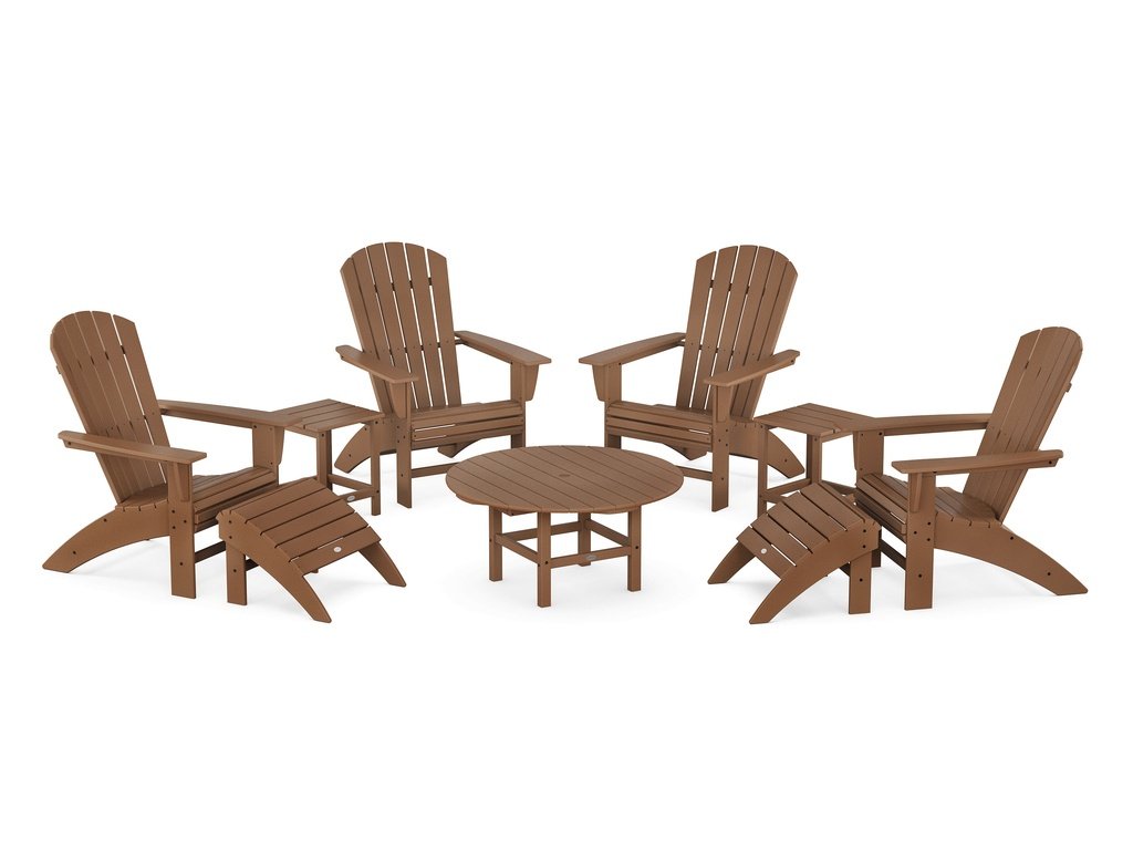 Nautical Curveback Adirondack Chair 9-Piece Conversation Set Photo